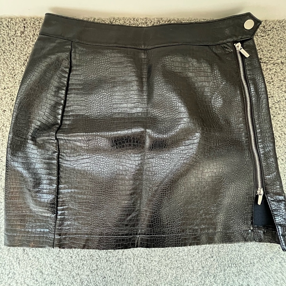 Topshop Black Asymmetrical Pencil Skirt